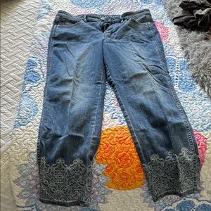 Women's Blue Embellished Jeans